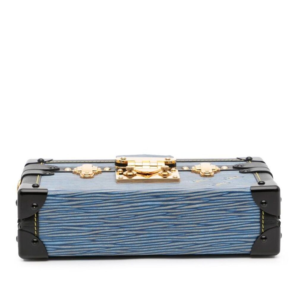 Pre Loved louis vuitton Trunk Clutch Epi Leather Bag Women Blue Crossbody Bags - Picture 3 of 8